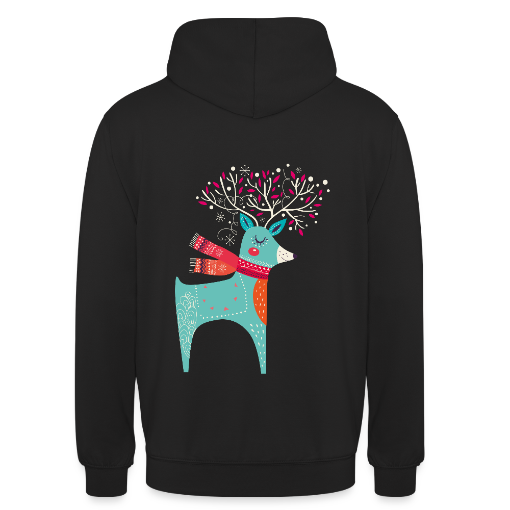 Reindeer Unisex Hoodie - black