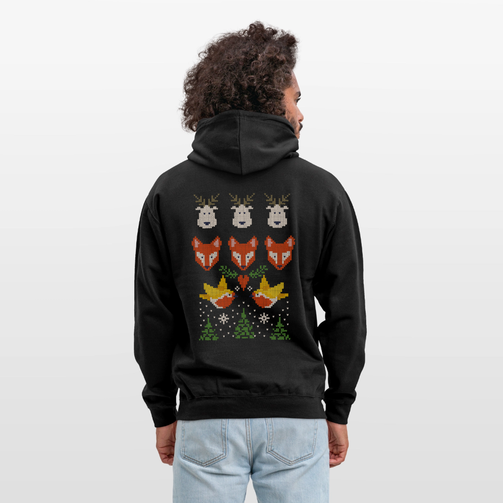 Christmas Embroidery Unisex Hoodie - black