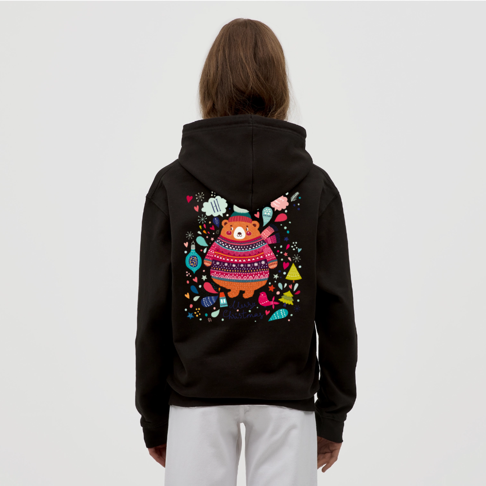 Christmas Bear Unisex Hoodie - black