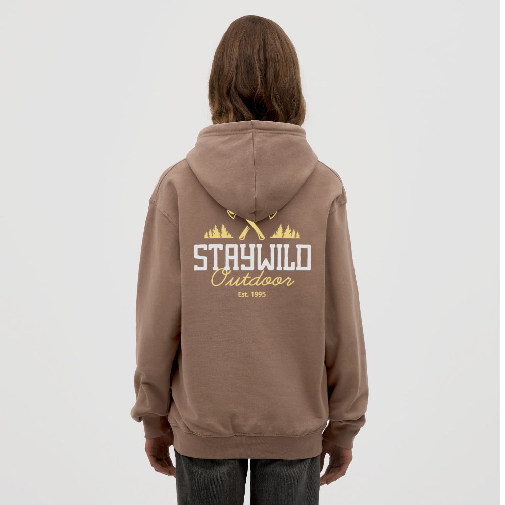 Sign Stay Wild Outdoors Unisex Hoodie - mocha