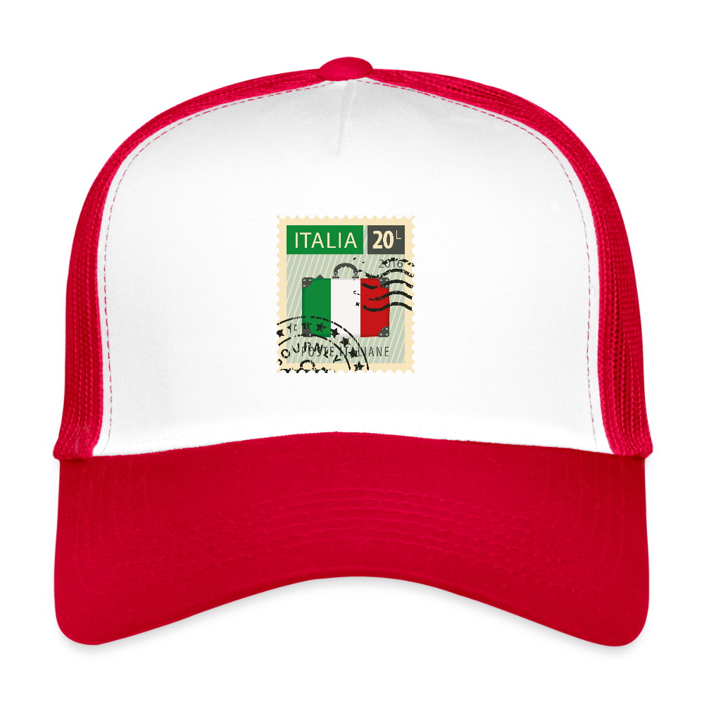 ITALIA Stamp Trucker Cap - white/red