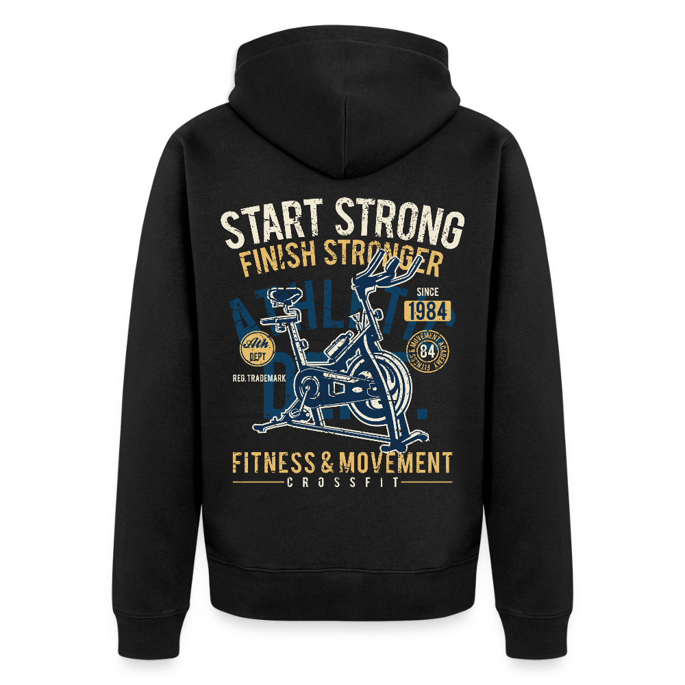 Start Strong Men's Premium Hooded Jacket - black