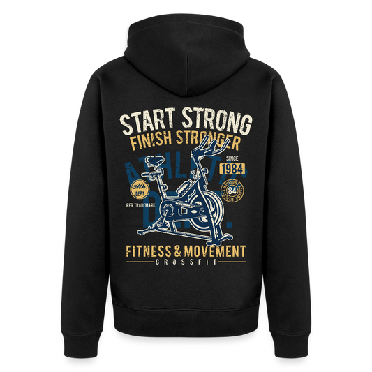 Start Strong Men's Premium Hooded Jacket - black