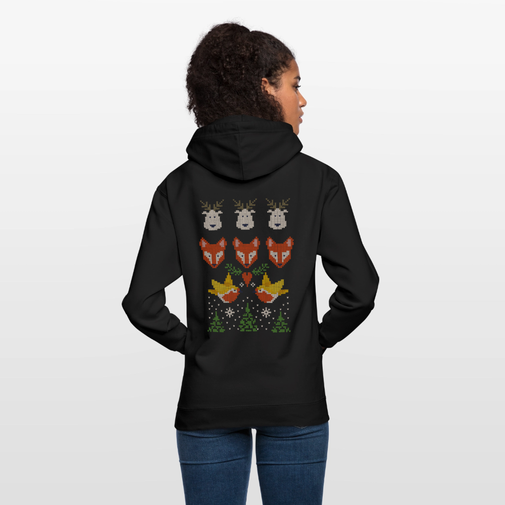 Christmas Embroidery Unisex Hoodie - black