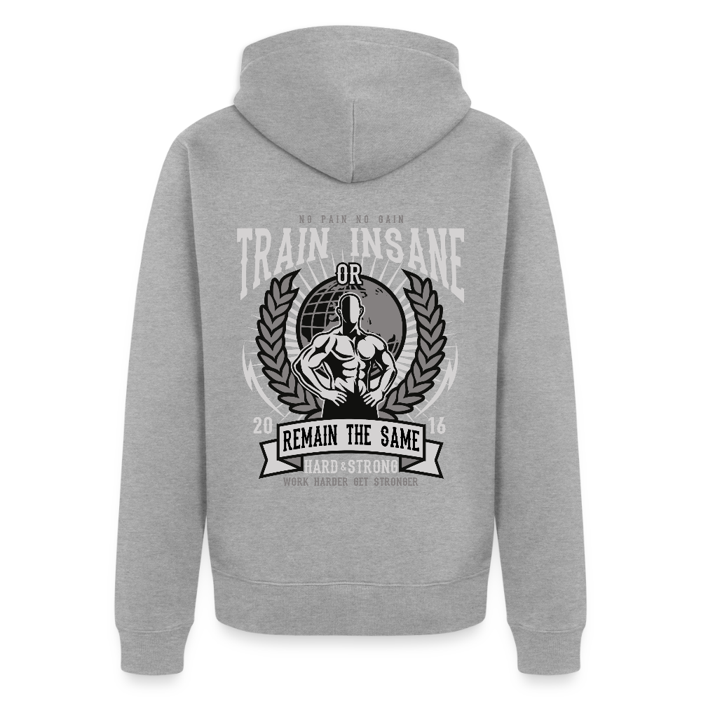 Train Insane Men's Premium Hooded Jacket - heather grey