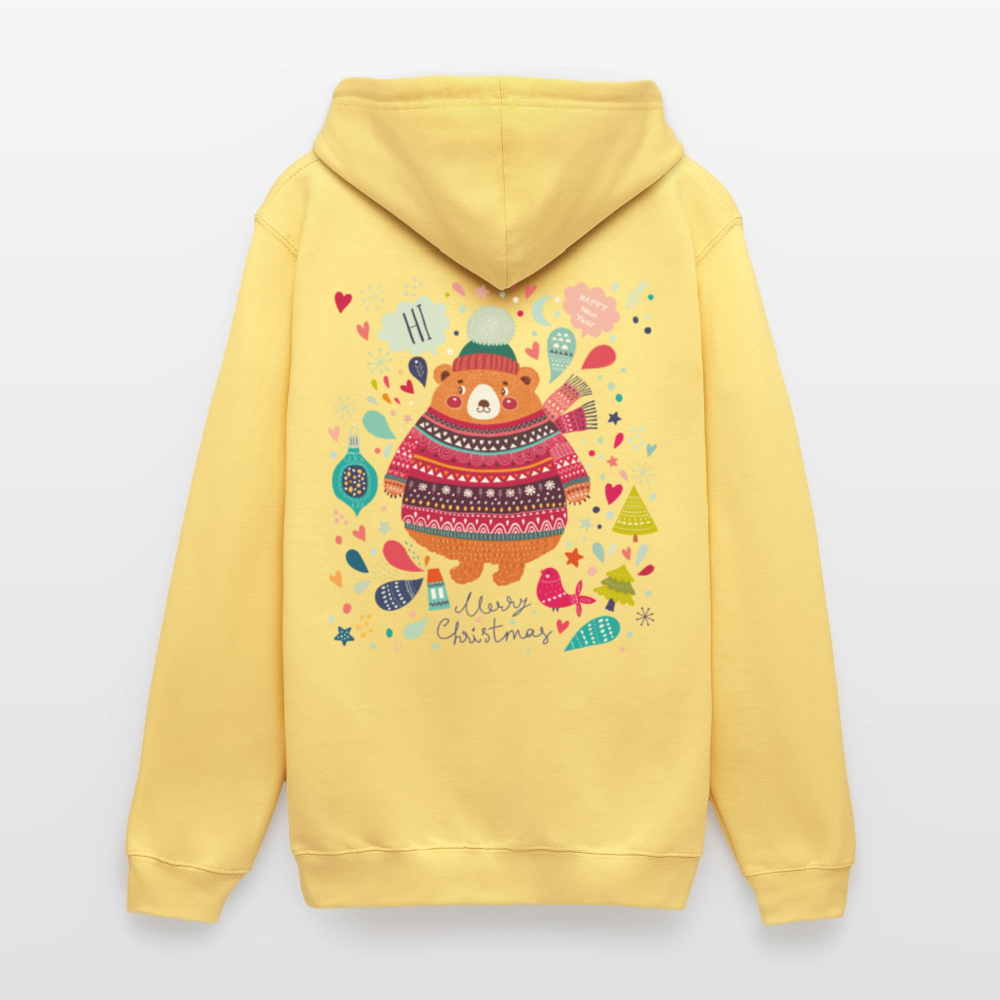 Christmas Bear Unisex Hoodie - lemon yellow