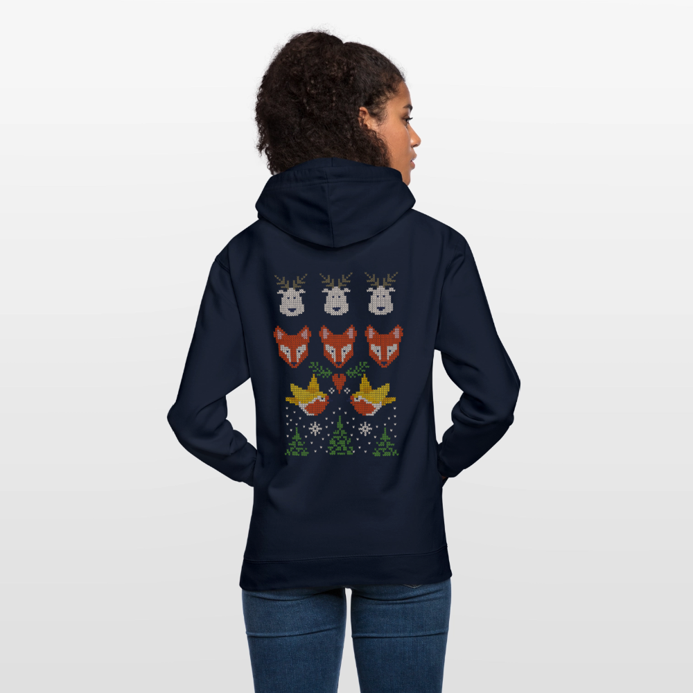 Christmas Embroidery Unisex Hoodie - navy