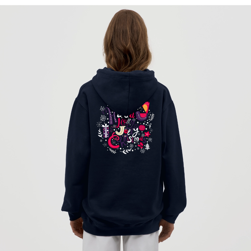 Holly Jolly Christmas Unisex Hoodie - navy
