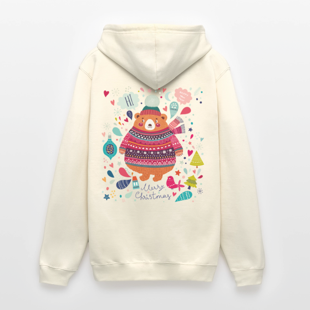 Christmas Bear Unisex Hoodie - vanilla