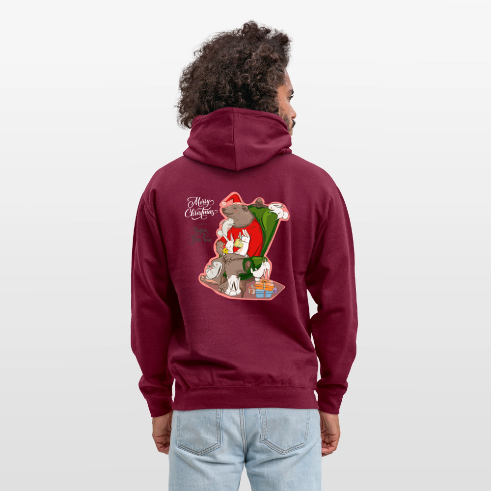 Christmas Bear Unisex Hoodie - bordeaux
