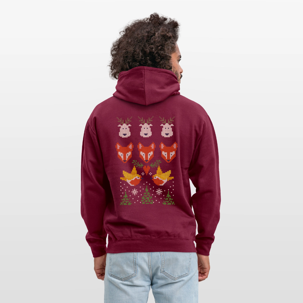 Christmas Embroidery Unisex Hoodie - bordeaux