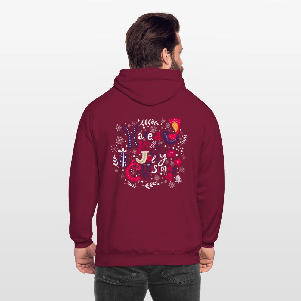 Holly Jolly Christmas Unisex Hoodie - bordeaux