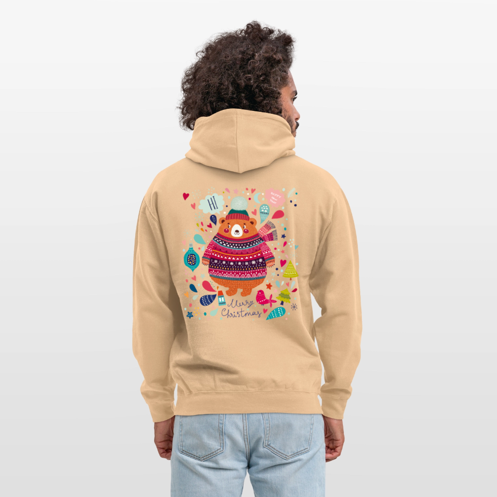 Christmas Bear Unisex Hoodie - peach