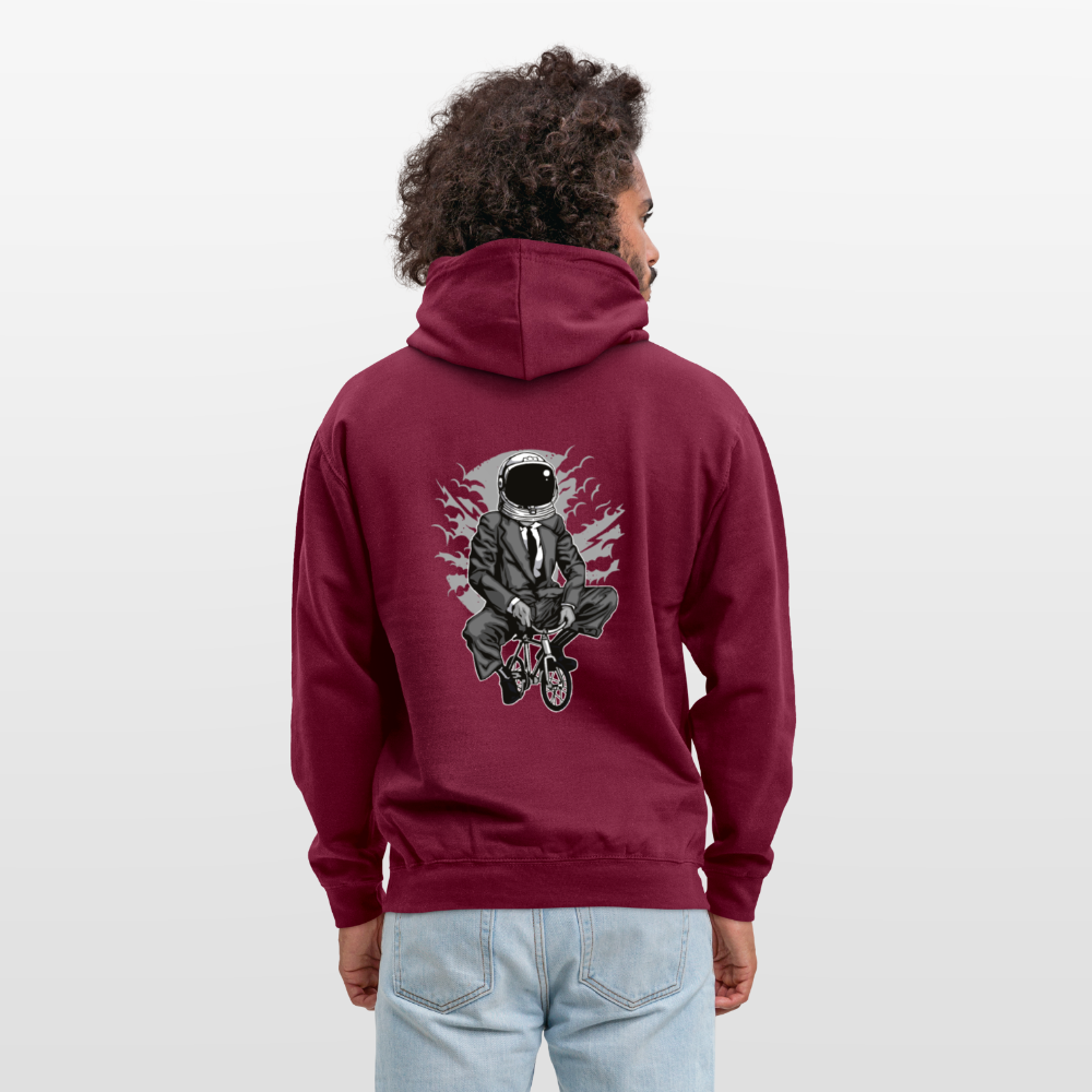 Bike to the moon Unisex Hoodie - bordeaux
