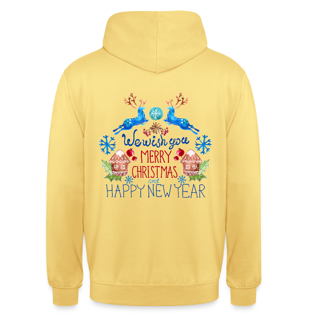 Merry christmas and happy new year Unisex Hoodie - lemon yellow