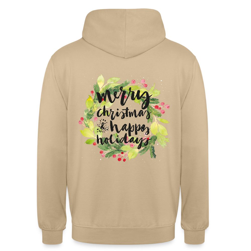 Merry christmas and happy holidays Unisex Hoodie - beige