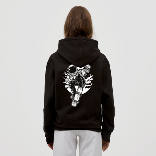 Astraunaut Space Skater Unisex Hoodie - black