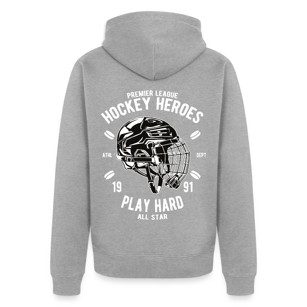 Hockey Heroes Men's Premium Hooded Jacket - heather grey