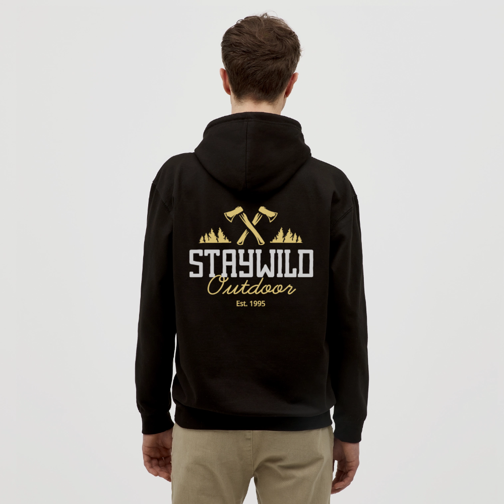 Sign Stay Wild Outdoors Unisex Hoodie - black