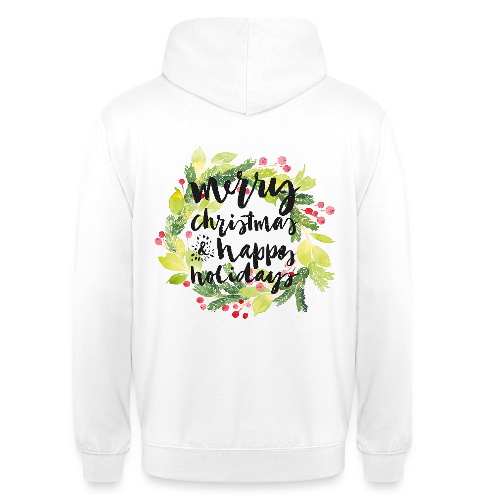 Merry christmas and happy holidays Unisex Hoodie - white