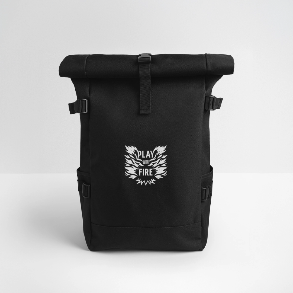 Play with fire Roll Top Backpack - black