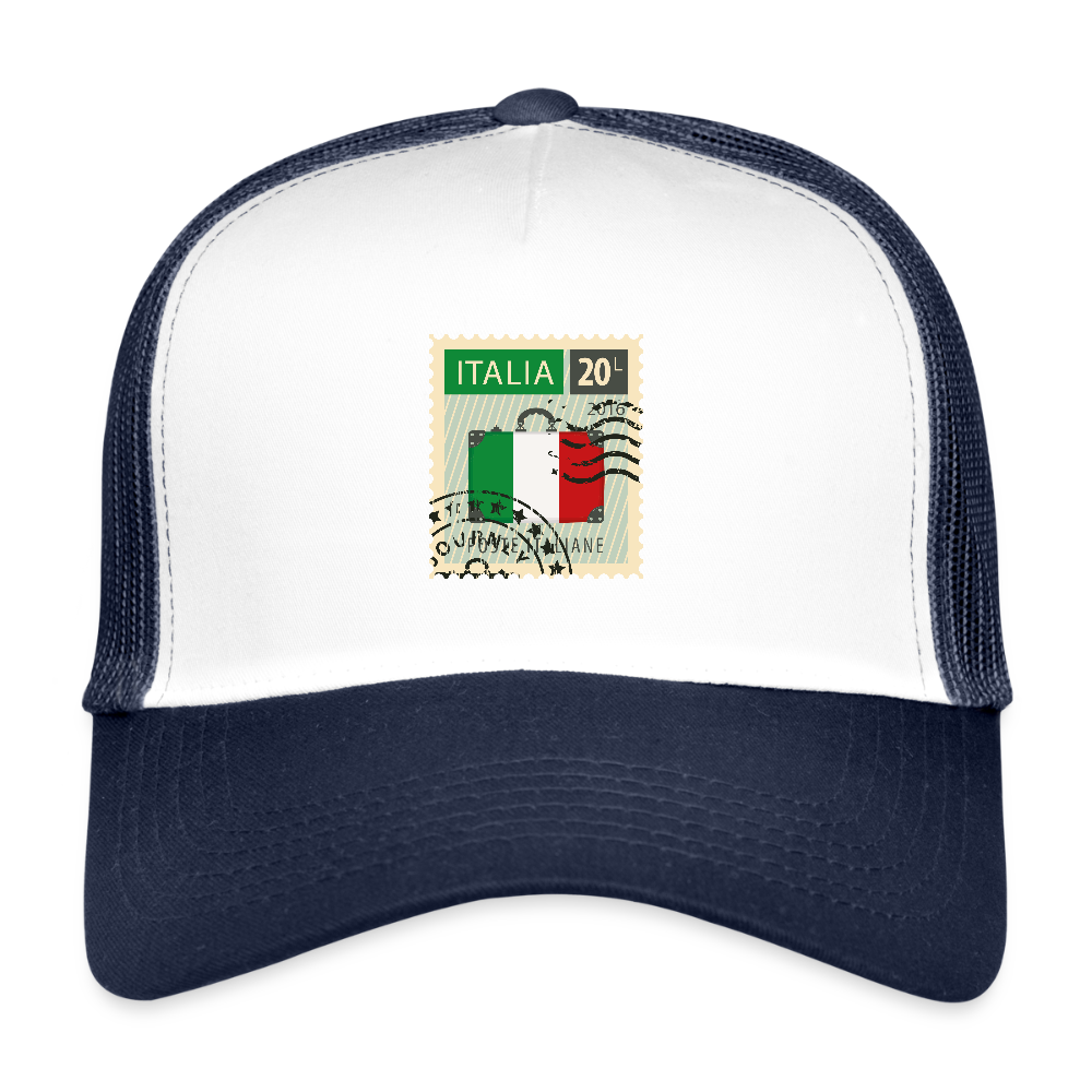 ITALIA Stamp Trucker Cap - white/navy