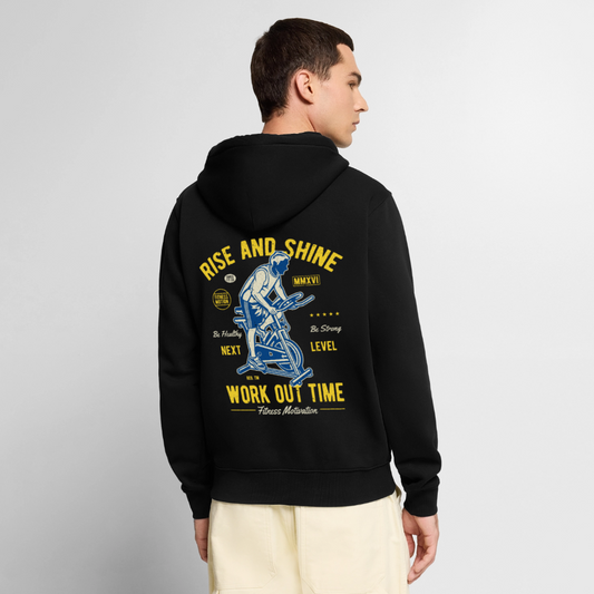 Work out time Men's Premium Hooded Jacket - black