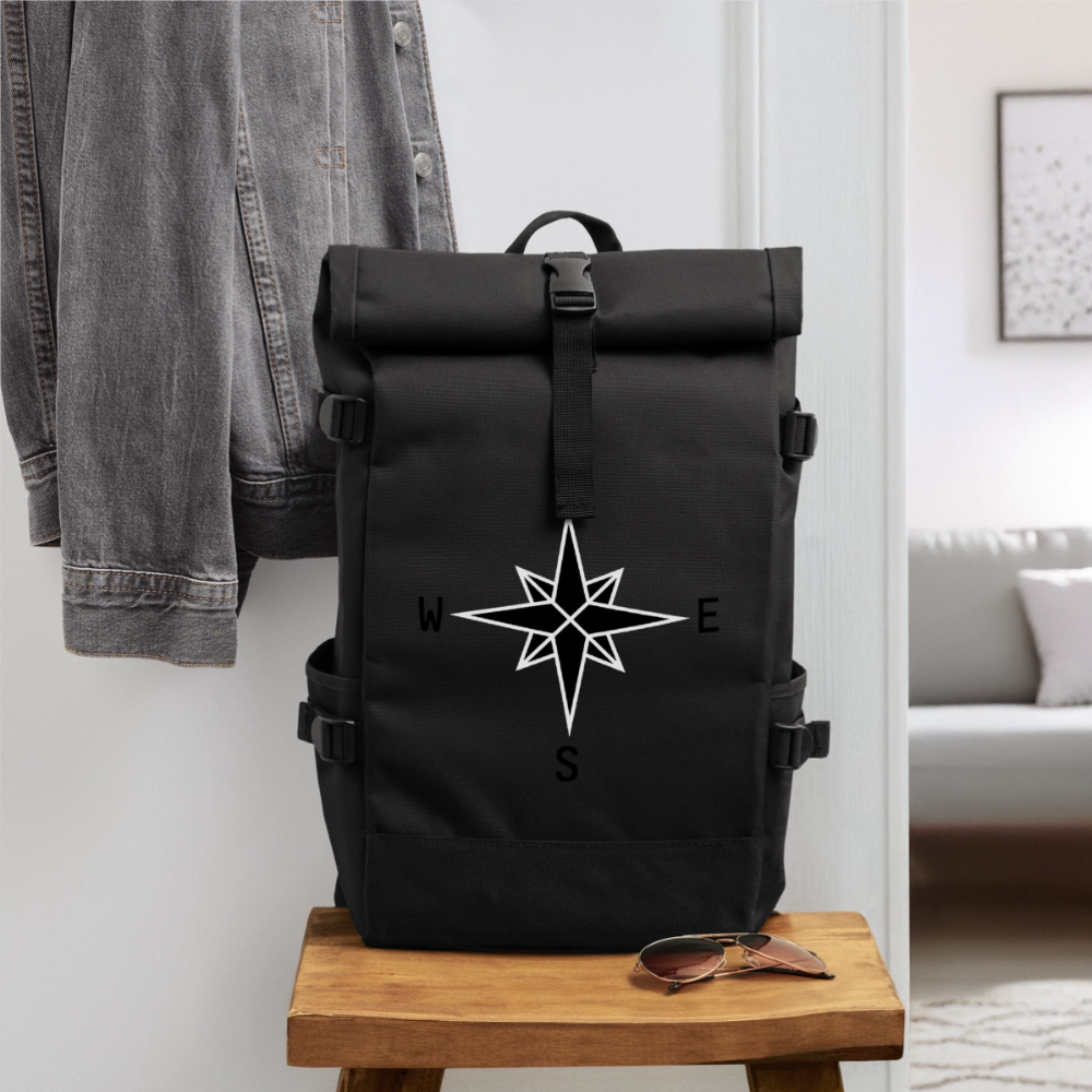 Compass  Roll Top Backpack - black