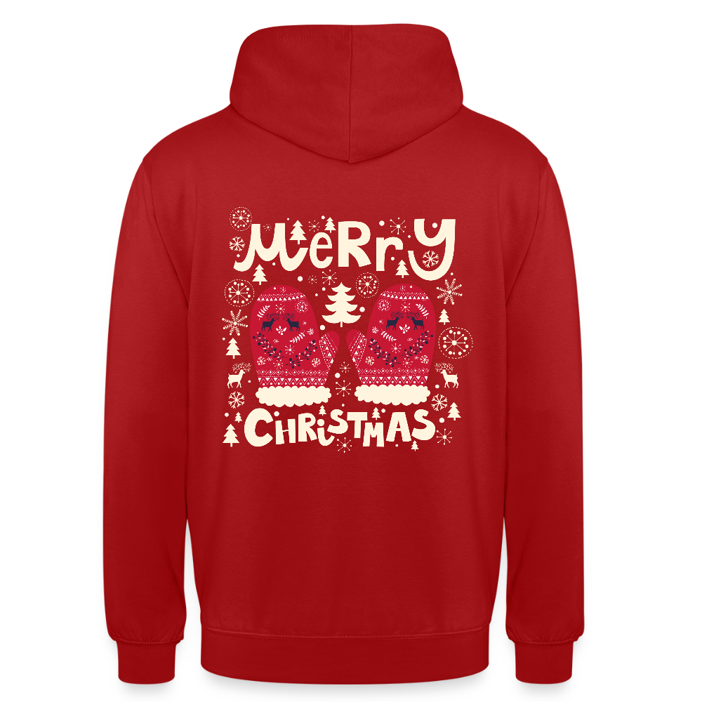 Merry christmas gloves Unisex Hoodie - red