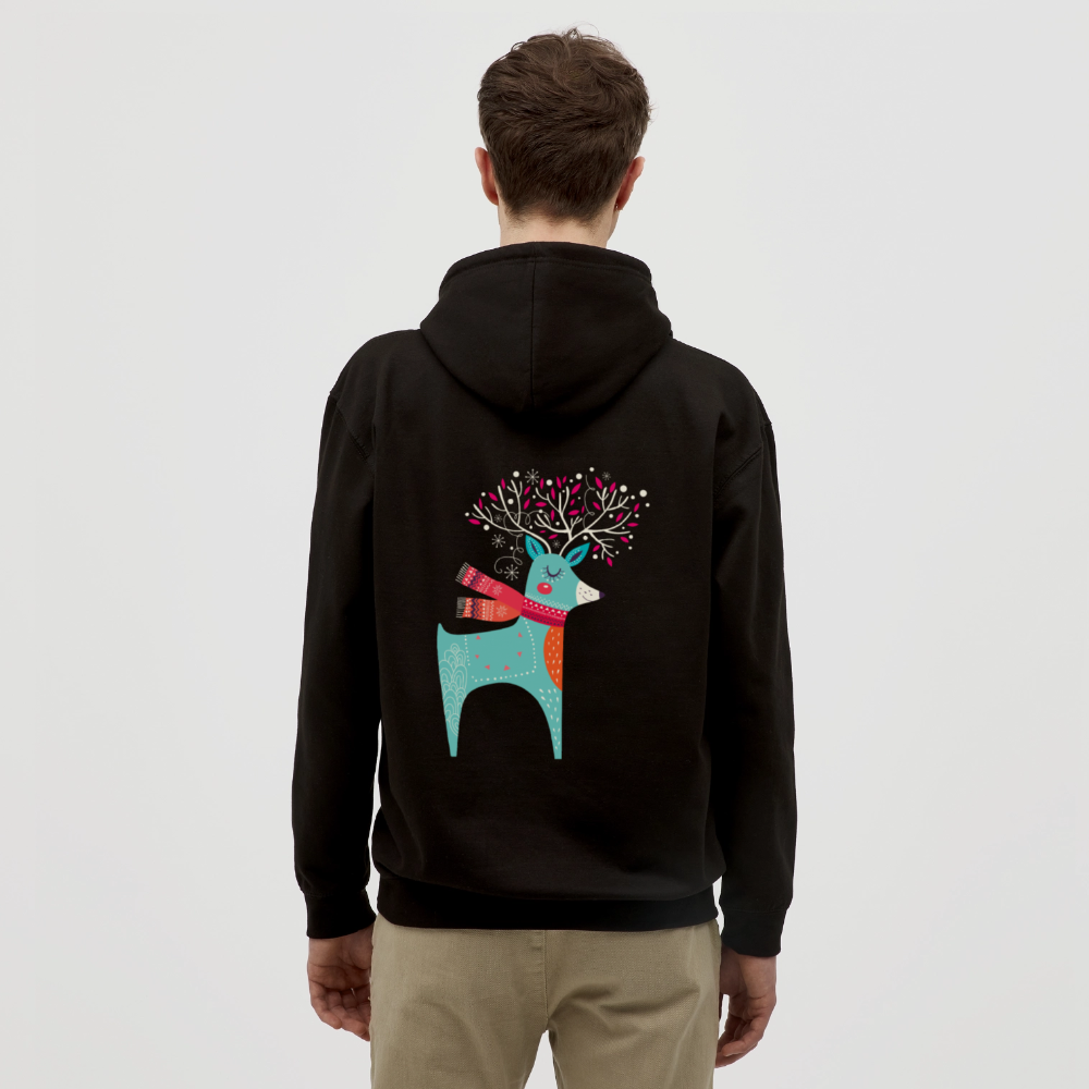 Reindeer Unisex Hoodie - black