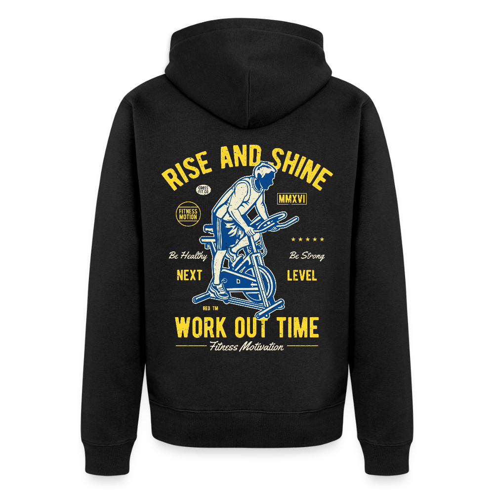 Work out time Men's Premium Hooded Jacket - black