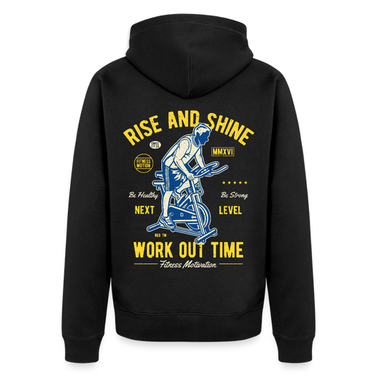 Work out time Men's Premium Hooded Jacket - black