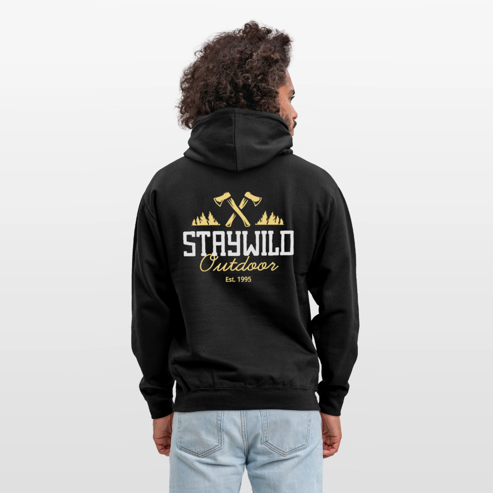Sign Stay Wild Outdoors Unisex Hoodie - black