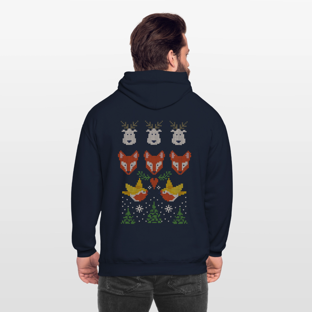 Christmas Embroidery Unisex Hoodie - navy