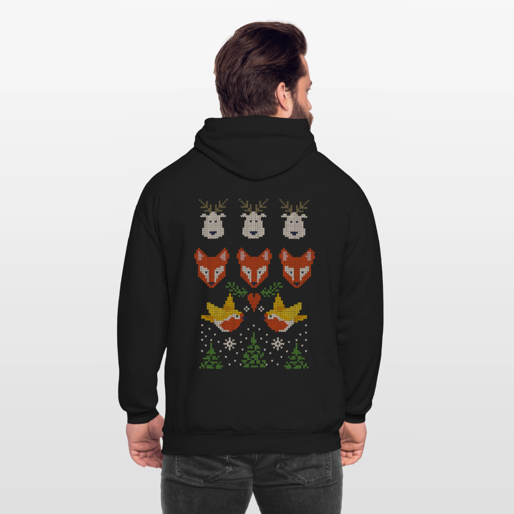 Christmas Embroidery Unisex Hoodie - black