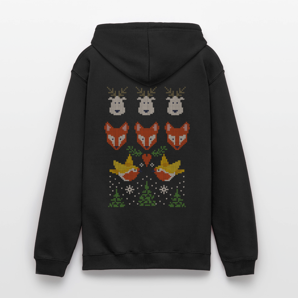 Christmas Embroidery Unisex Hoodie - black