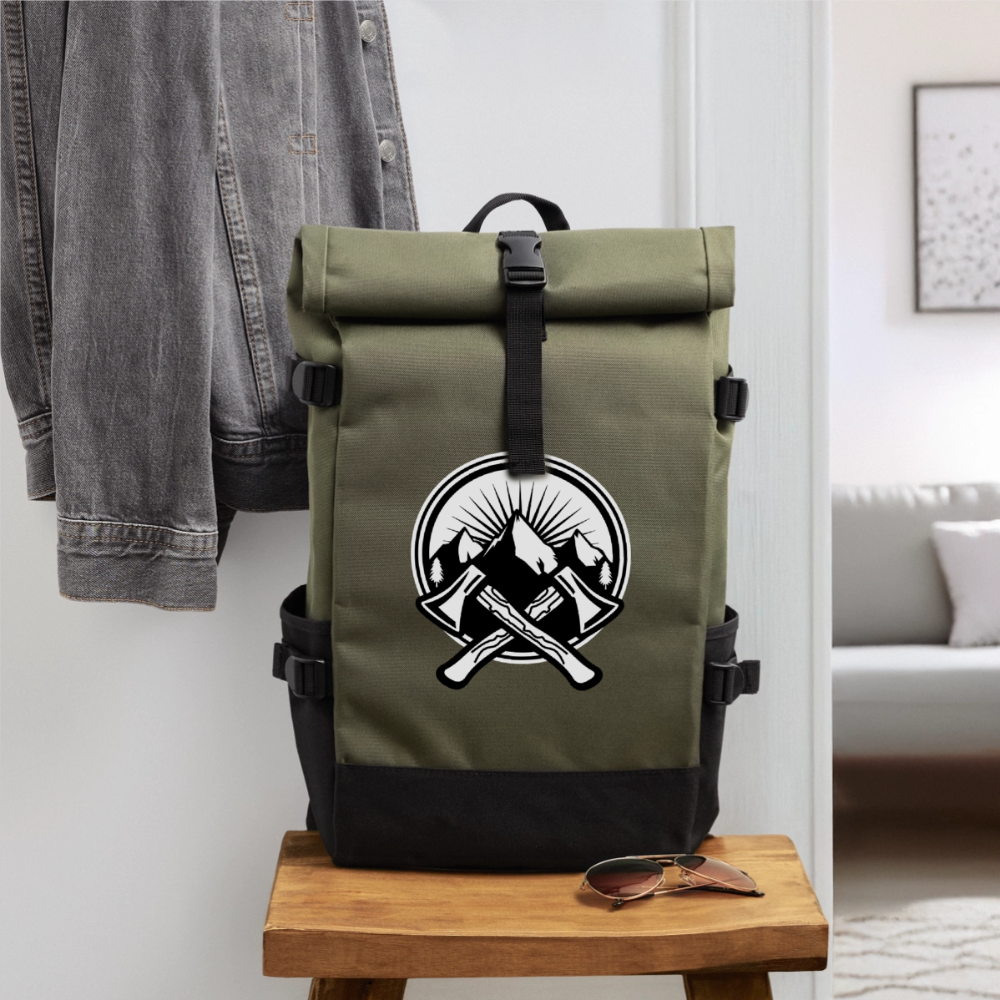 Axes  Roll Top Backpack - olive/black