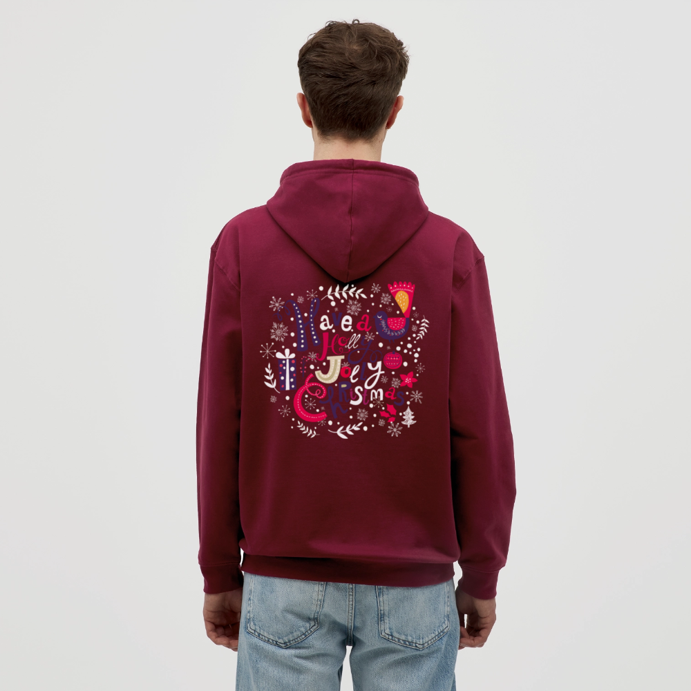 Holly Jolly Christmas Unisex Hoodie - bordeaux
