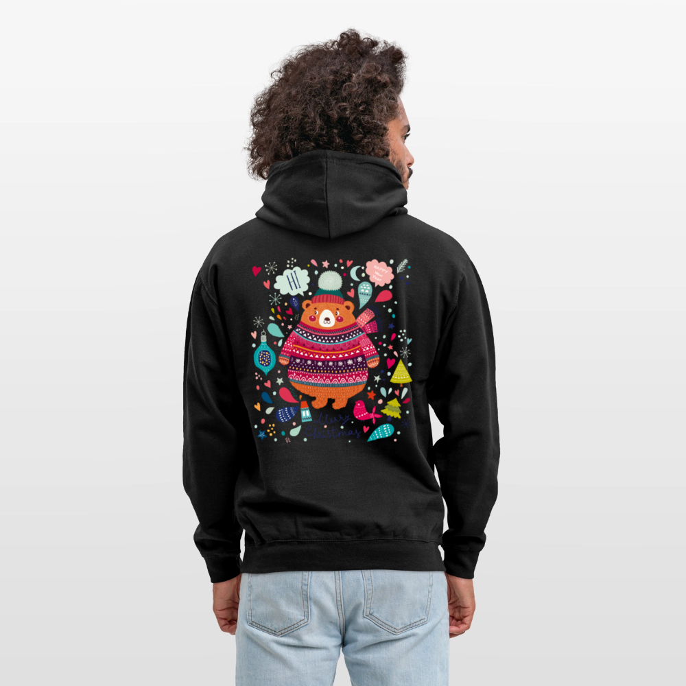 Christmas Bear Unisex Hoodie - black