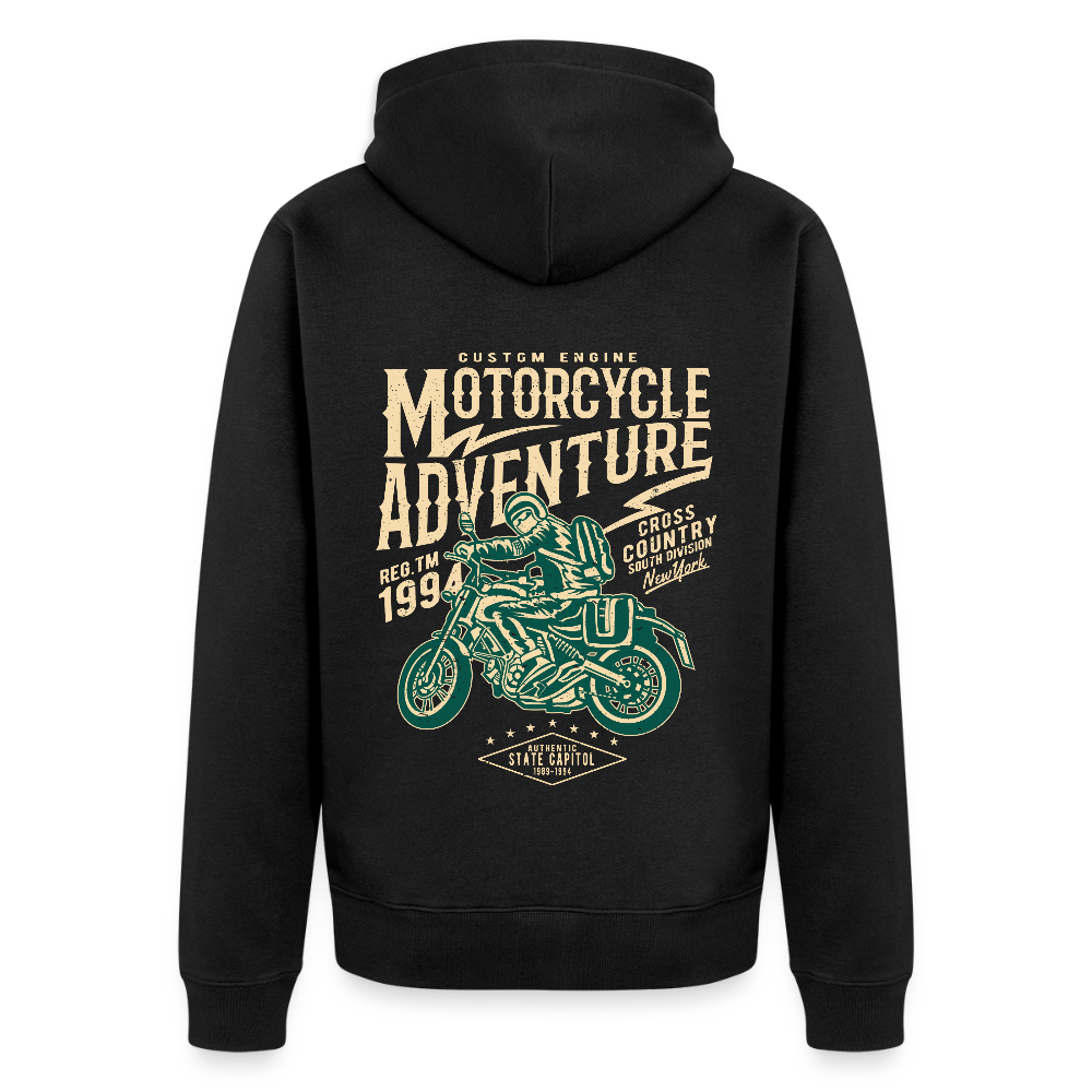 Motorcycle Adventure Men's Premium Hooded Jacket - black