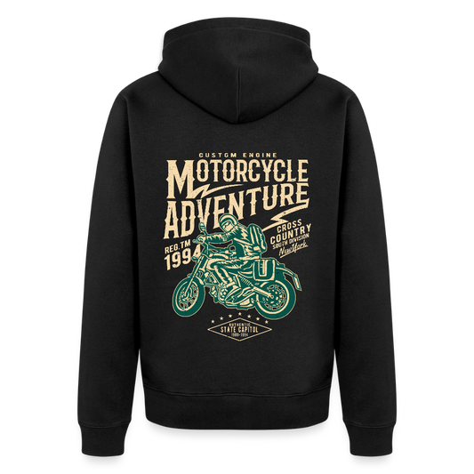 Motorcycle Adventure Men's Premium Hooded Jacket - black