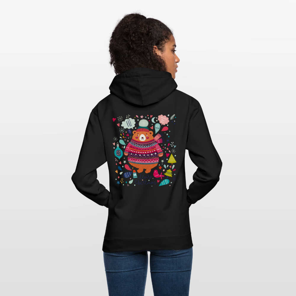 Christmas Bear Unisex Hoodie - black