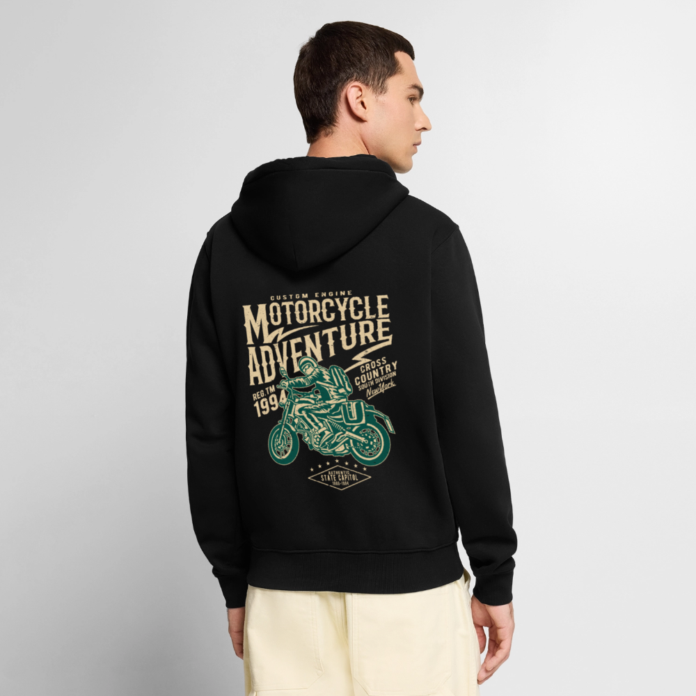 Motorcycle Adventure Men's Premium Hooded Jacket - black