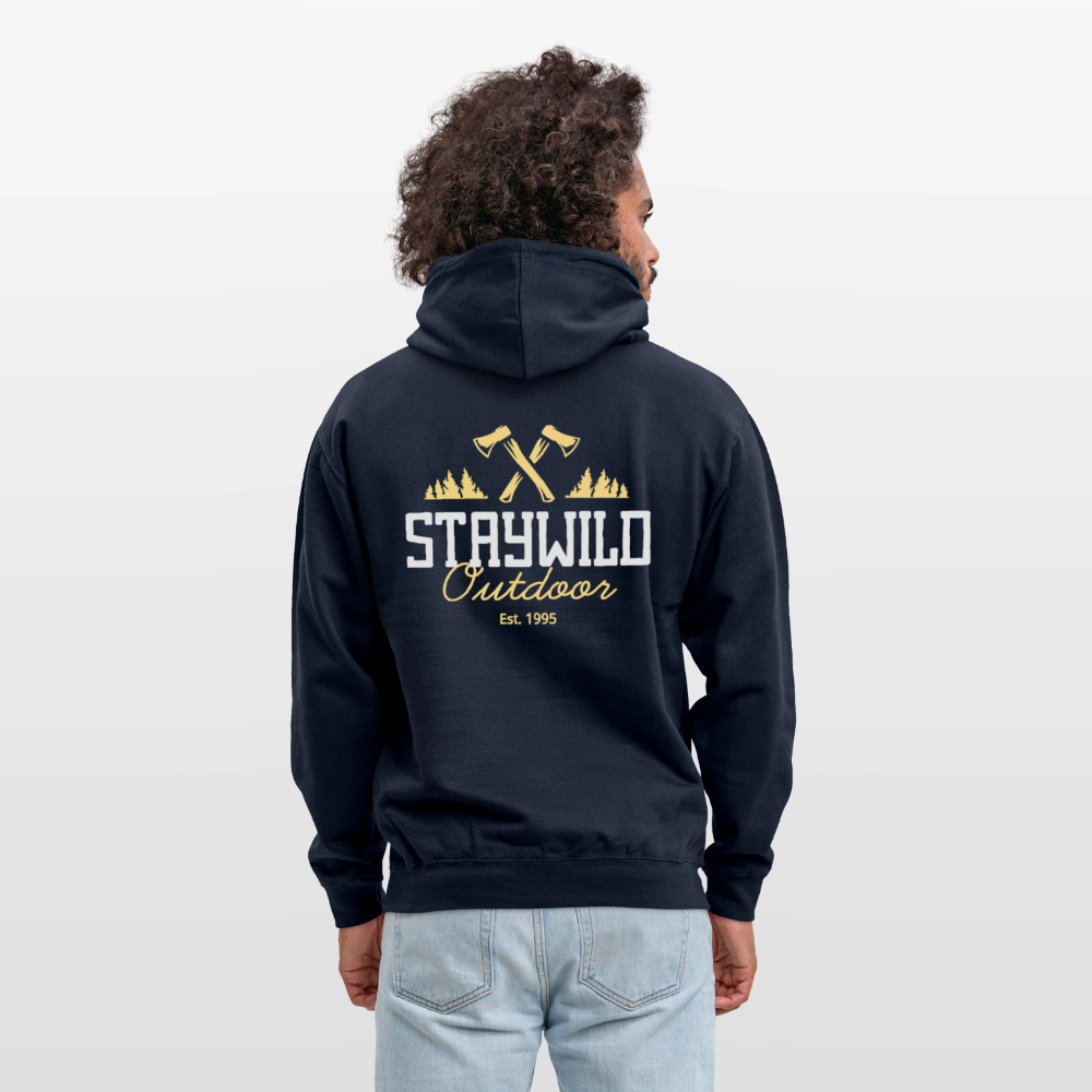 Sign Stay Wild Outdoors Unisex Hoodie - navy