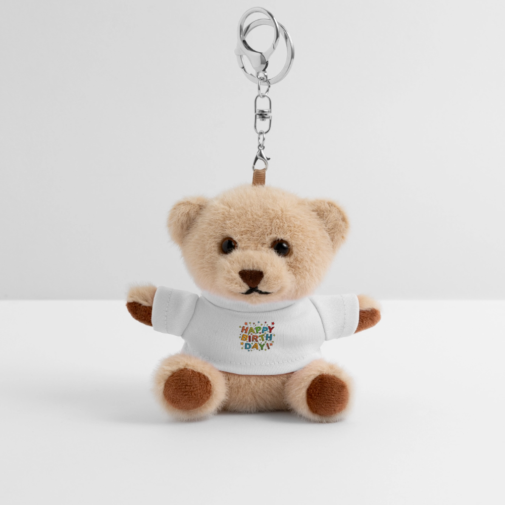 Happy birthday Gift Plush keyring - white
