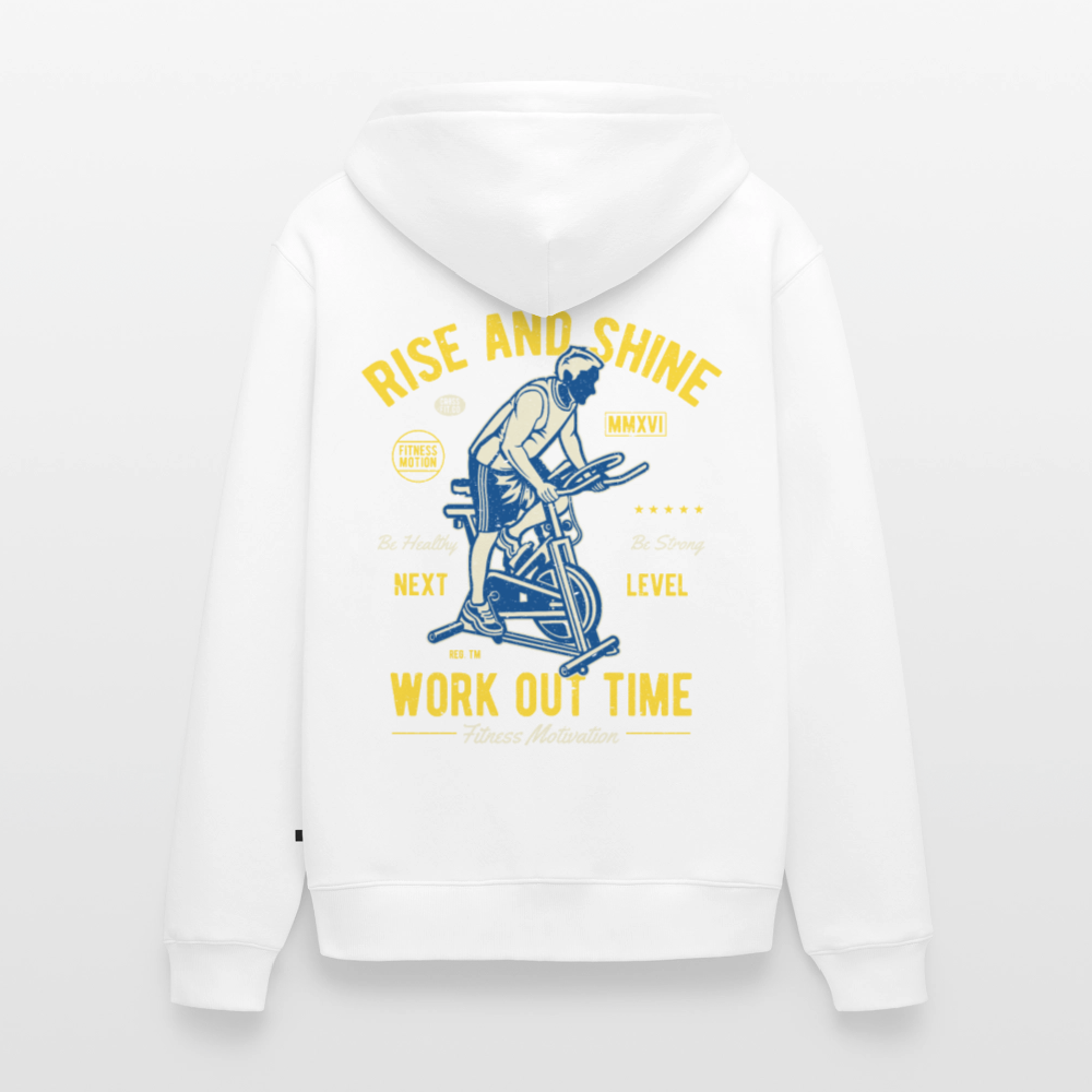 Work out time Men's Premium Hooded Jacket - white
