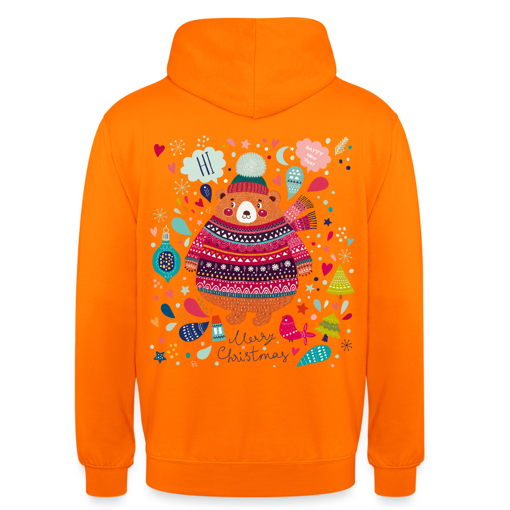 Christmas Bear Unisex Hoodie - orange