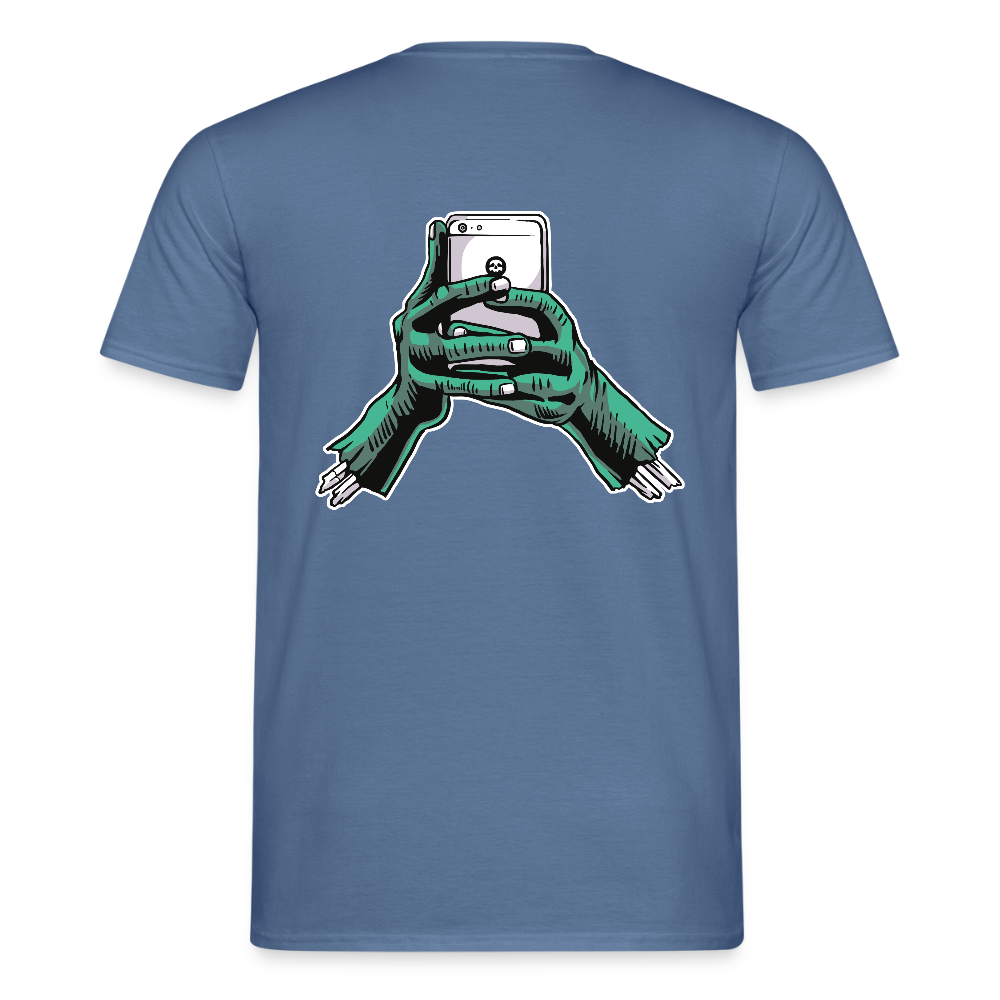 zombie phone Men's T-Shirt - dove blue 
