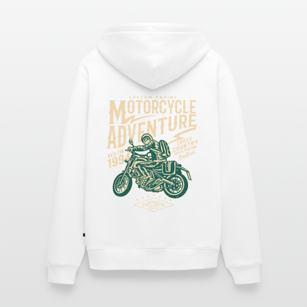 Motorcycle Adventure Men's Premium Hooded Jacket - white