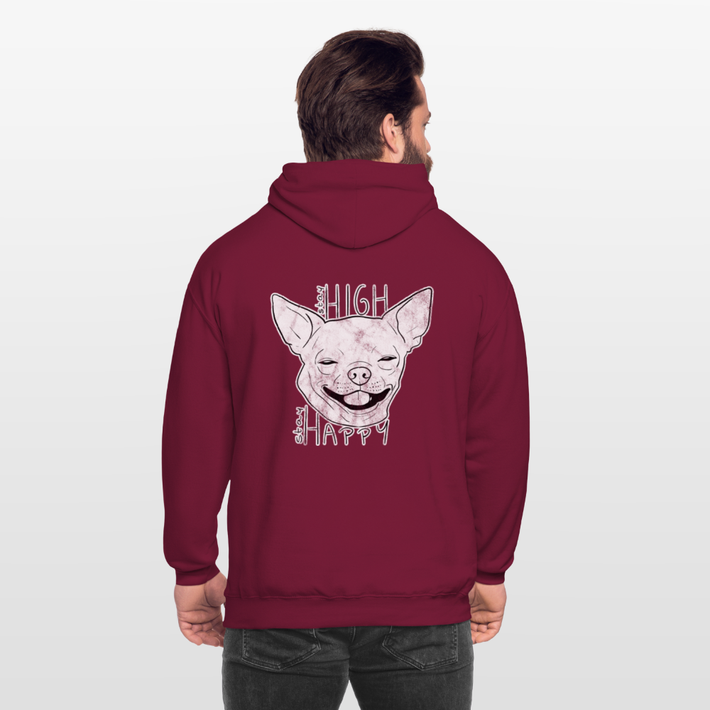Stay high stay happy Unisex Hoodie - bordeaux